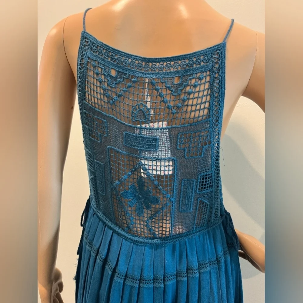 Free People Emily Dress in Dark Teal Size Small New With Tags‎